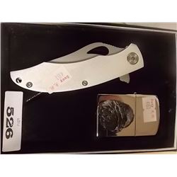 NEW FOLDING KNIFE WITH  EAGLE DESIGNED LIGHTER