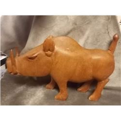 UNIQUE HAND CARFTED WOOD CARVED BOAR - BURLED MAPLE?