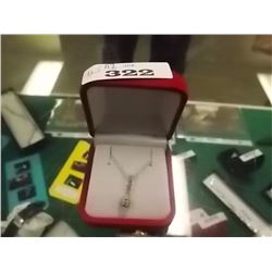 NECKLACE - 0.30CT YELLOW SAPPHIRE & DIAMOND IN STERLING SILVER SETTING - WITH PLATINUM FINISH - INCL