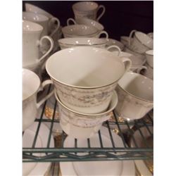 TEA CUPS - BLUE FLOWERS & LIGHT GREEN PRINT - 11