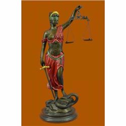 Hot Cast Red Patina Blind Justice Lawyer Graduation Gift Bronze Sculpture