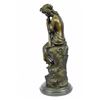 Image 6 : Lovely Woman Resting Bronze Sculpture on Marble base
