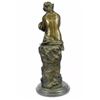 Image 7 : Lovely Woman Resting Bronze Sculpture on Marble base