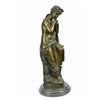 Image 9 : Lovely Woman Resting Bronze Sculpture on Marble base