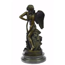Angel Art Deco Style Bronze Statue on Marble base
