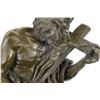 Image 4 : Judas With Lion Jesus Crucifix Religious bronze Sculpture on marble base