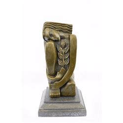 Abstract Woman bronze sculpture on marble base