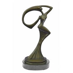 Abstract Dancer Bronze Sculpture on marble base Figure