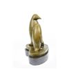 Image 9 : Penguin Trio Bronze Sculpture on marble base Figurine