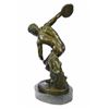 Image 6 : Bronze Sculpture Of Discus Thrower Discobolos Myron Figurine on marble base