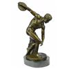 Image 9 : Bronze Sculpture Of Discus Thrower Discobolos Myron Figurine on marble base