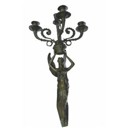 Greek Mythology Echidna Candle Holder Candelabra Bronze Figurine