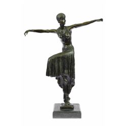Hot Cast Sculpture Turkish Dancer Art Nouveau sculpture on Marble Base