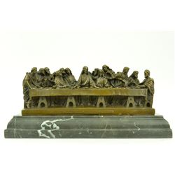 Bronze Famous Religious The Last Supper Sculpture on Marble Base Figurine