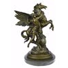 Image 10 : Peruses and Pegasus Greek Mythology Hero Bronze Statue on marble base Sculpture