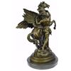 Image 5 : Peruses and Pegasus Greek Mythology Hero Bronze Statue on marble base Sculpture