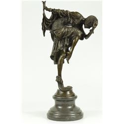 Dancer With Striking Pose Bronze Sculpture on marble base
