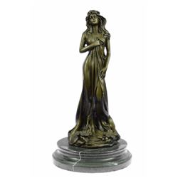 Liberated Maiden Hot Cast Bronze sculpture on marble base