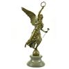 Image 7 : Charming Angel Standing On Rock Bronze on Marble base Sculpture
