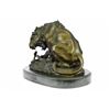 Image 5 : Snake And Lion Bronze Sculpture on marble base Statue