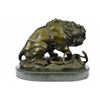 Image 7 : Snake And Lion Bronze Sculpture on marble base Statue