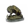 Image 9 : Snake And Lion Bronze Sculpture on marble base Statue