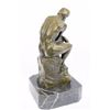 Image 10 : Thinker Symbol Of Philosophy Bronze Sculpture Hot Cast on Marble Base Figure