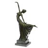 Image 5 : Elegant Dancer In Arabesque Art Deco Bronze Sculpture on marble base