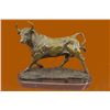 Image 1 : Solid Bronze Sculpture Of A Bull on Marble Base