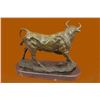 Image 7 : Solid Bronze Sculpture Of A Bull on Marble Base