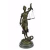 Image 1 : 14” tall Heavy Solid Bronze Lady Blind Justice bronze Statue on marble base sculpture