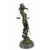 Image 6 : 14” tall Heavy Solid Bronze Lady Blind Justice bronze Statue on marble base sculpture