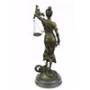Image 7 : 14” tall Heavy Solid Bronze Lady Blind Justice bronze Statue on marble base sculpture