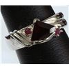 Image 1 : Sterling Silver .925 Garnet W/ Ruby Ring Two Toned