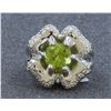 Image 1 : 14K WHITE GOLD PERIDOT RING : 11.72G / Diamond: 0.83Ct / Peridot: 1.8Ct