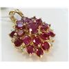 Image 1 : 14K Yellow Gold Ruby Pendant:7.2Gdiamond:0.3Ctruby:7.17Ct