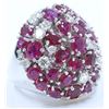 Image 2 : 14K WHITE GOLD RUBY RING:17.3G/Ruby:11.59Ct/Diamond:1.14Ct