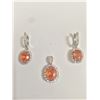 Image 1 : 3 Piece Ring And Pendant Set  14K Rose Gold:11 Grams Natural Spessatite:10.055 CT Diamond:1.30 CT