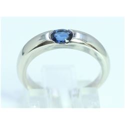 PLATINUM SAPPHIRE RING/6.1 GRAMS/SAPPHIRE 0.40CT