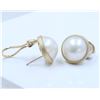 Image 2 : 14K Yellow Gold Pearl Earring:6.9G/Pearl