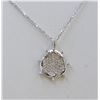 Image 1 : 14K WHITE GOLD PENDANT WITH CHAIN :2.74G/Diamond:0.19Ct