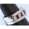 Image 2 : 14K WHITE GOLD RINGS 3PCS: 9.14G / Diamond: 0.48Ct / Ruby: 0.76Ct