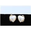 Image 1 : 14K Y/G MABE PEARL AND DIAMOND EARRINGS/5.2 GRAMS/DIAMOND 0.03CT/PEARL 18.00MM APPROX