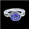 Image 1 : 2.70CT NATURAL TANZANITE 14K WHITE GOLD RING