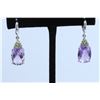 Image 1 : 14K WHITE GOLD AMETHYST EARRING:7.1G/Peridot:/Amethyst:11.28Ct