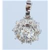 Image 1 : 14K WHITE GOLD  PENDANT: 5.6G / Diamond: 2.05Ct / Center CUBIC ZIRCONIA