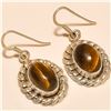 Image 1 : Tiger Eye Earring Solid Sterling Silver
