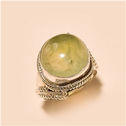 Prehnite RING Solid Sterling Silver