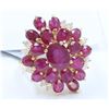 Image 1 : 14K Yellow Gold Ruby Ring:10.3Gdiamond:0.3Ctruby:6.87Ct