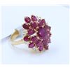Image 2 : 14K Yellow Gold Ruby Ring:10.3Gdiamond:0.3Ctruby:6.87Ct